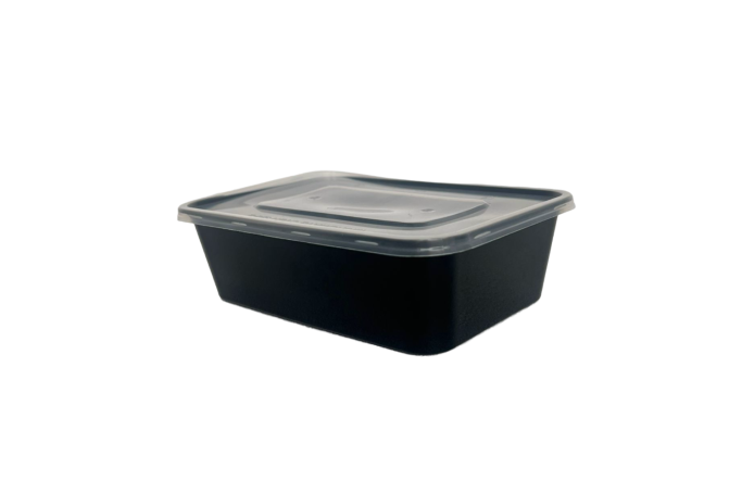 650ml Black Microwaveable Plastic Rectangular TONIC Containers with Lids YQ-386