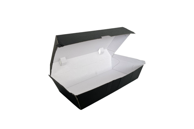 Large Black Cardboard Recyclable Takeaway Meal Box Qty250