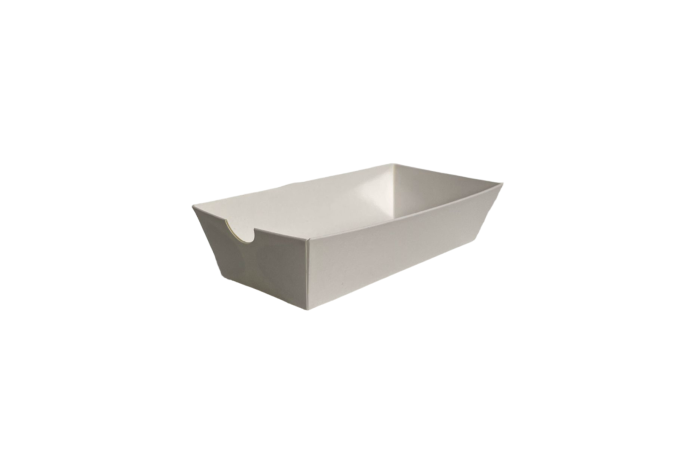 Regular White Cardboard Recyclable Stick Tray with Curve