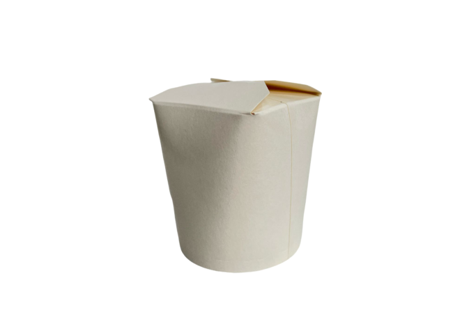 16oz White Cardboard Recyclable Rounded Noodle Boxes