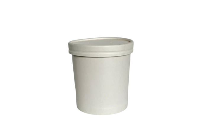 12oz White Paper Recyclable Well Made Soup Cups with Lids
