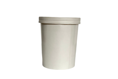 26oz White Paper Recyclable Well Made Soup Cups with Lids