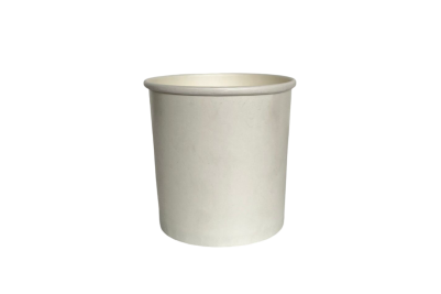 26oz White Paper Recyclable Well Made Soup Cups with Lids