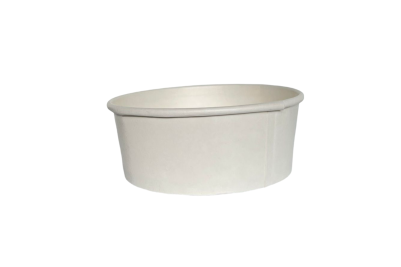 26oz White Paper Wide Round Soup Bowls with Plastic Lids