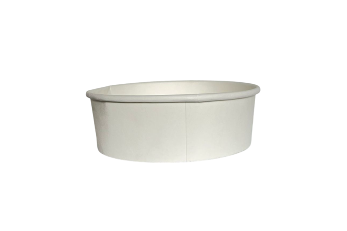 1100ml/38oz White Paper Recyclable Wide Round Soup Bowls with Plastic Lids