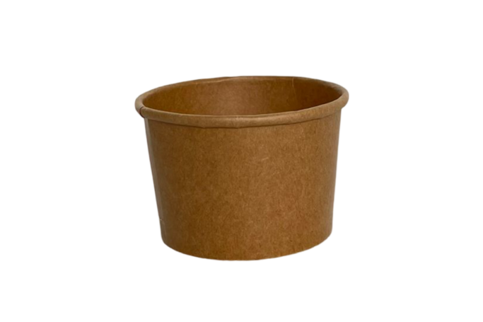 4oz Kraft/Brown Laminated Paper Recyclable Ice Cream Tub