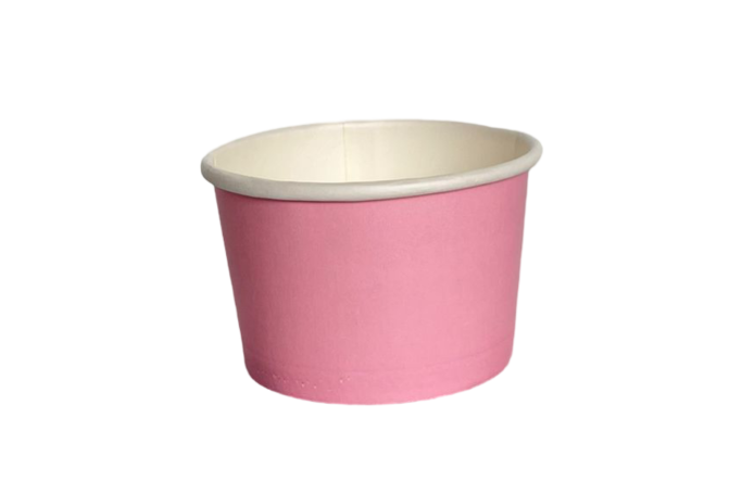 NEW 4oz Pink Laminated Paper Recyclable Ice Cream Tub