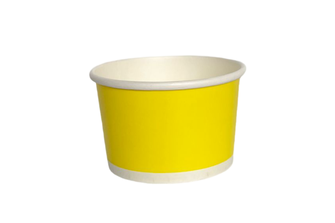 4oz Yellow Laminated Paper Recyclable Ice Cream Tub