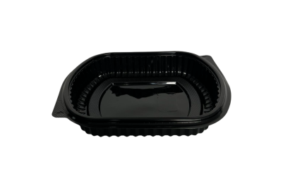 1000ml Black Plastic Microwaveable 1 Compartment 312 PP Container with Lids