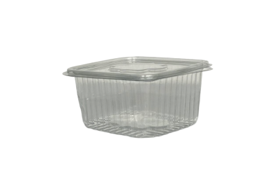 500ml Clear Plastic Recyclable Hinged Containers Qty 300