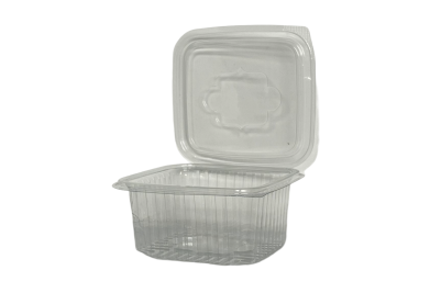 500ml Clear Plastic Recyclable Hinged Containers Qty 300