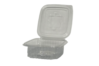 250ml Clear Plastic Recyclable Hinged Containers