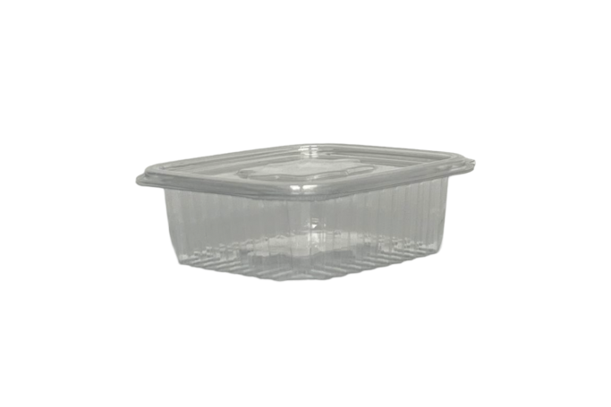 New 250ml Clear Plastic Recyclable Hinged Containers