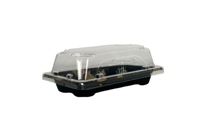 Small Black Plastic Recyclable SZ3-00AB Sushi Trays