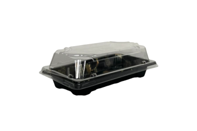 Medium Black Plastic Recyclable SZ3-01AB Sushi Tray