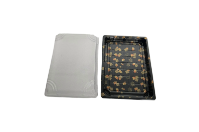 Extra Large Black Plastic Recyclable SZ3-11AB Sushi Trays