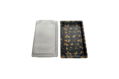 216x136x50mm Black Plastic Recyclable SZ3-07AB Sushi Tray