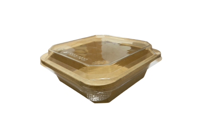 1200ml Kraft Square Combo Meal Boxes & Lids