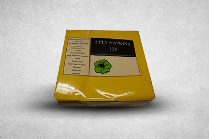 33cm Light Yellow Paper Biodegradable Luxury 2PLY Napkins
