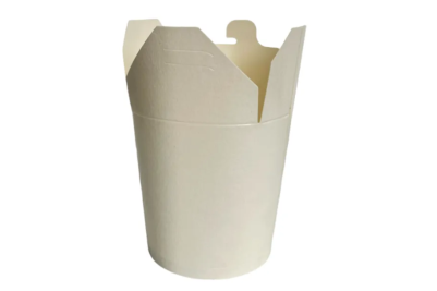 26oz White Cardboard Recyclable Rounded Noodle Boxes
