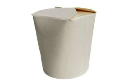 26oz White Cardboard Recyclable Rounded Noodle Boxes