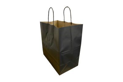 Large Black/Kraft Paper Biodegradable Twist Handle Bags