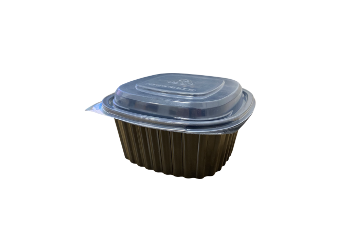 Black 600ml PP Containers & Lids Qty 600