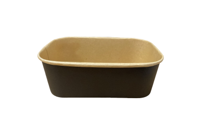 750ml Black Rectangle Combo Meal Boxes & Lids Qty 150