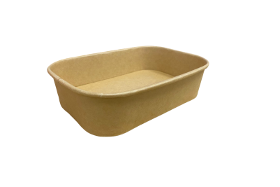 500ml Kraft Rectangle Combo Meal Box & Lids Qty 150