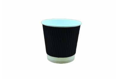 4oz Black Paper Recyclable Ripple Coffee Cups