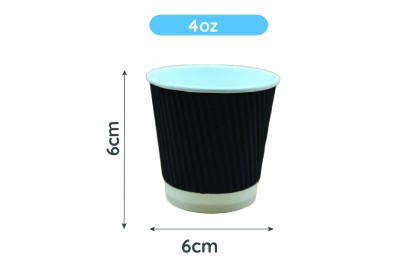 4oz Black Paper Recyclable Ripple Coffee Cups