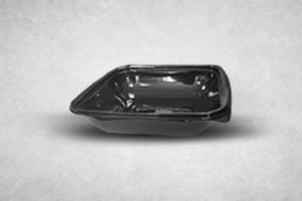 Medium Black Plastic Recyclable Luxury 704N Containers