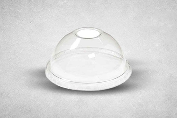 95mm Clear Plastic Recyclable DL95 Dome Lids with Hole