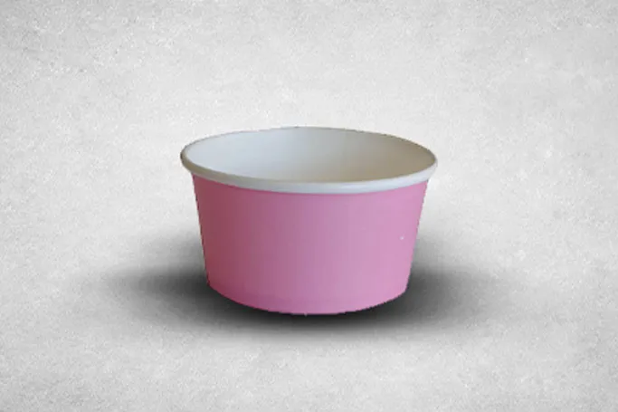 5oz Pink Laminated Paper Recyclable Ice Cream Tub