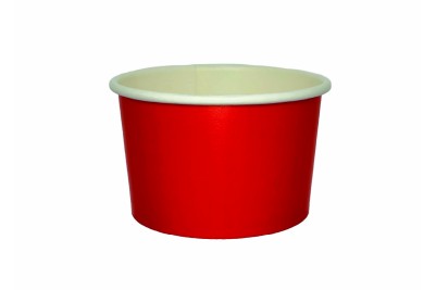 4oz Red Laminated Paper Recyclable Ice Cream Tub