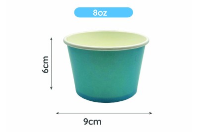 8oz Blue Laminated Paper Recyclable Ice Cream Tubs