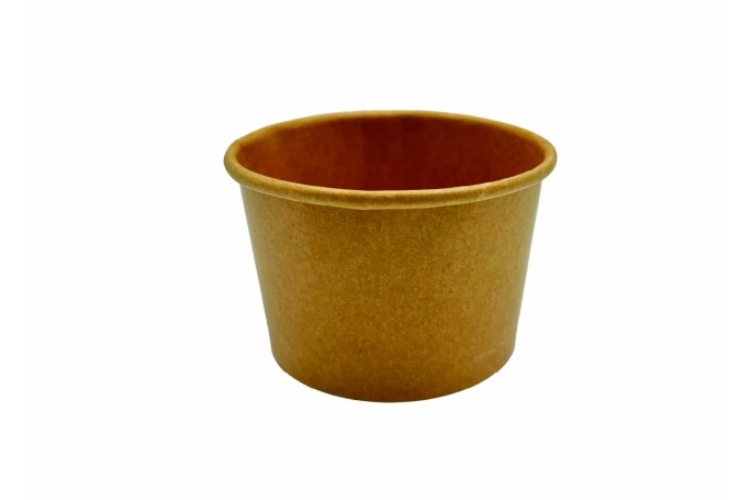 4oz Kraft/Brown Laminated Paper Recyclable Ice Cream Tub