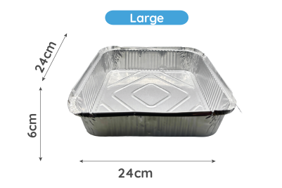 Large Deep Silver/Gray Foil Recyclable No.9 Container