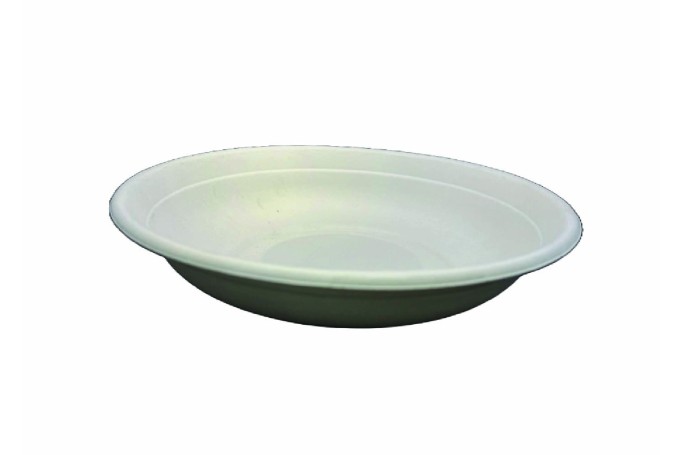 24oz White Biodegradable Bagasse Salad Bowls