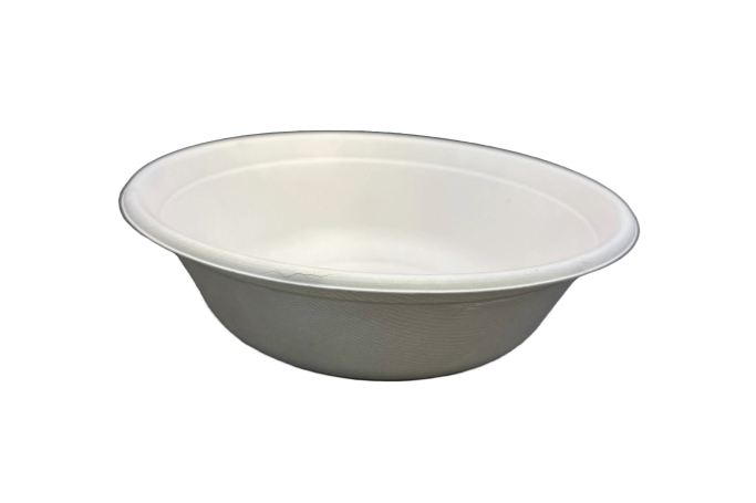 32oz White Biodegradable Bagasse Salad Bowls