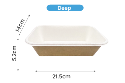 Biodegradable Deep Chip Trays 215x140x52mm