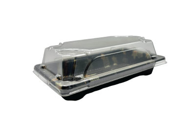 222x87x50mm Black Plastic Recyclable SZ3-02AB Sushi Trays