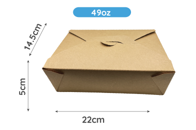 49oz Recyclable Brown/Kraft No2 Takeaway Boxes