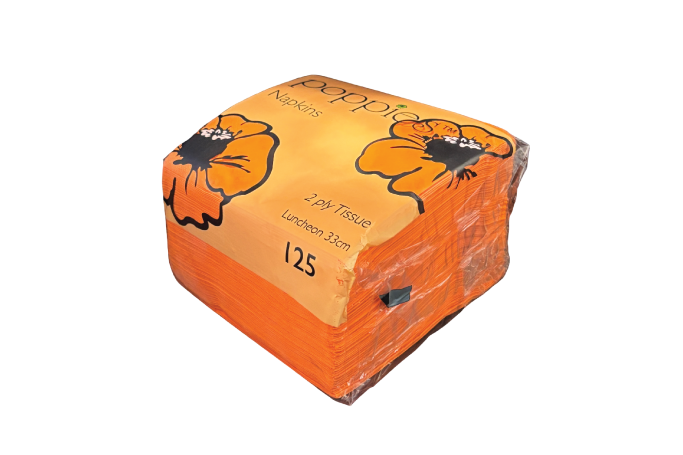 33cm Orange Paper Biodegradable Luxury 2PLY Napkins