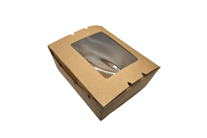 45oz Brown/Kraft Recyclable No8 Window Boxes