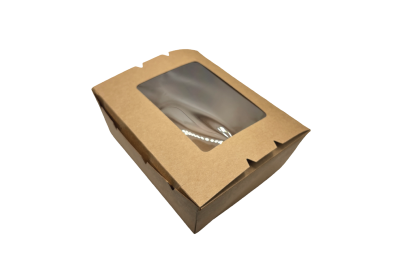 45oz Brown/Kraft Recyclable No8 Window Boxes