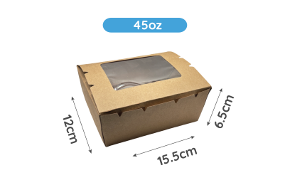 45oz Brown/Kraft Recyclable No8 Window Boxes