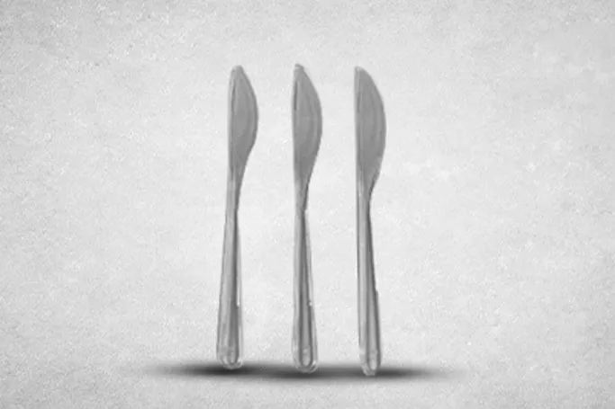 Regular Clear Plastic Recyclable Knives