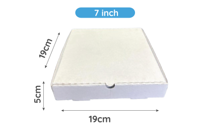 7 inch White Biodegradable Corrugated Pizza Boxes
