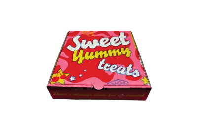 7 inch Red/Yellow/Pink Biodegradable Corrugated Sweet Yummy Treats Pizza/Dessert Boxes